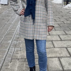 Manteau en laine à carreaux