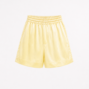 Short satin jaune