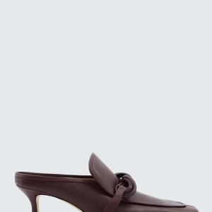 Mule à talon Louis en cuir de veau