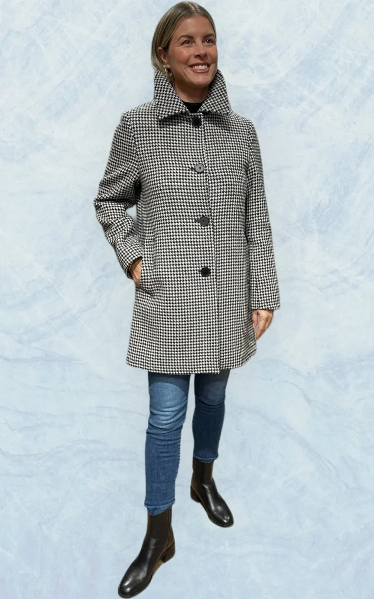 Manteau en laine imprimé