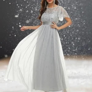 Robe cocktail grise pour mariage
